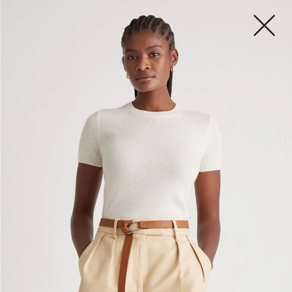 Quince Cream Short Sleeve Top